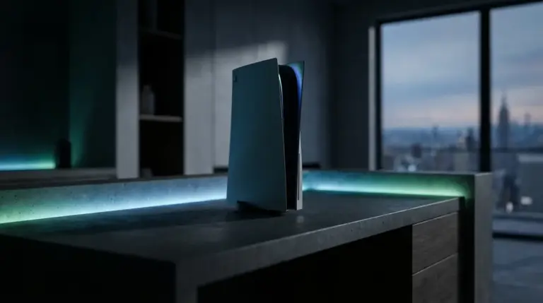 Silhouette of the rumored high-end Project Helix console under dramatic lighting